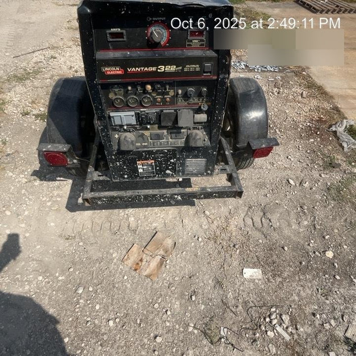 2019 Lincoln Electric Vantage 322 Lincoln Vantage 322 Welder w/Trailer, Light Kit, Cable Rack