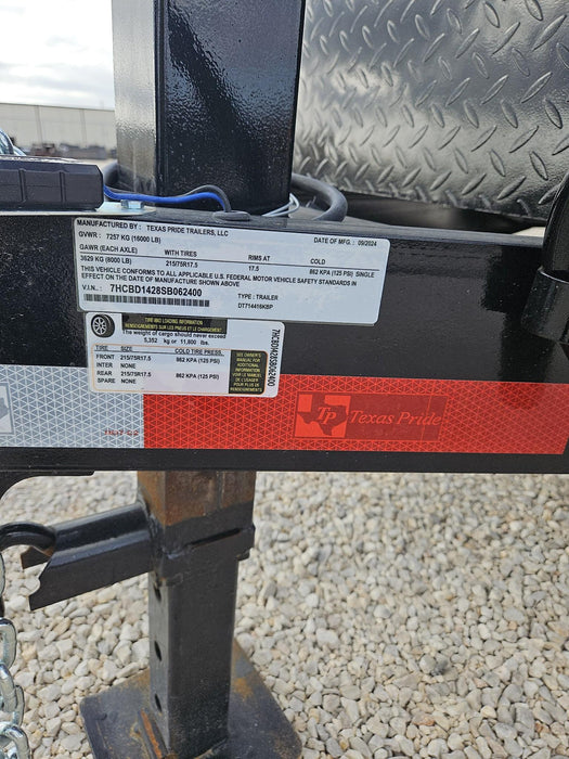 2025 TEXAS PRIDE TRAILERS 14'L x 7'W 5 Cu Yd Trunnion Hydraulic Dump