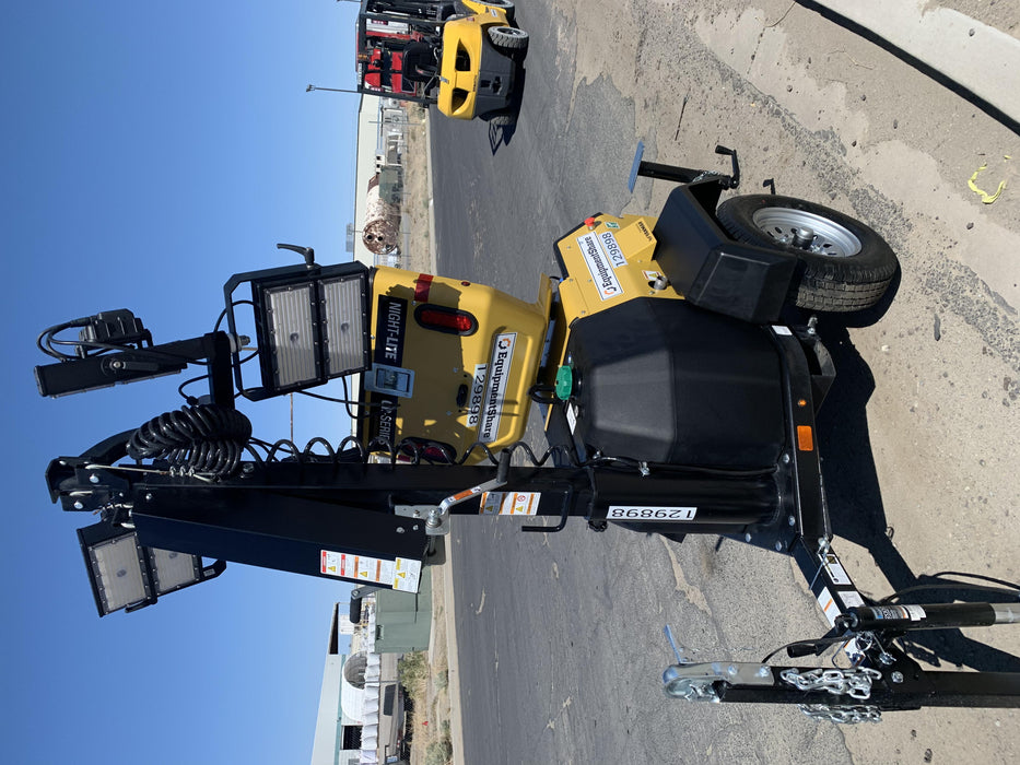 2021 Allmand NLV3GR (4) LED Light Fixture 350W, 23' Vertical Mast, 3kW Prime, Towable, Deep Sea L401, Leveling Jacks, Yanmar T4F 5.8hp