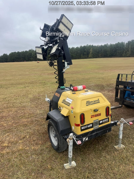 2022 Allmand NLV3GR (4) LED Light Fixture 350W, 23' Vertical Mast, 3kW Prime, Towable, Deep Sea L401, Leveling Jacks, Yanmar T4F 5.8hp