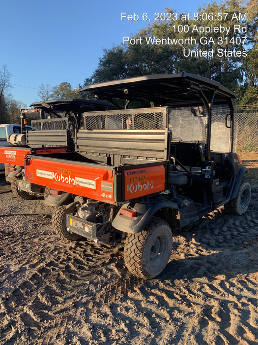 2020 Kubota RTV-X1140W-H 4wd Utility Cart, 4 Seat, Diesel, LED Strobe, Windshield Tempered Glass, Plastic Canopy, Wire Harness Kit, Backup Alarm