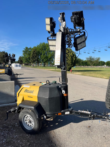 2022 Allmand NLV3GR (4) LED Light Fixture 350W, 23' Vertical Mast, 3kW Prime, Towable, ES Decals, T3