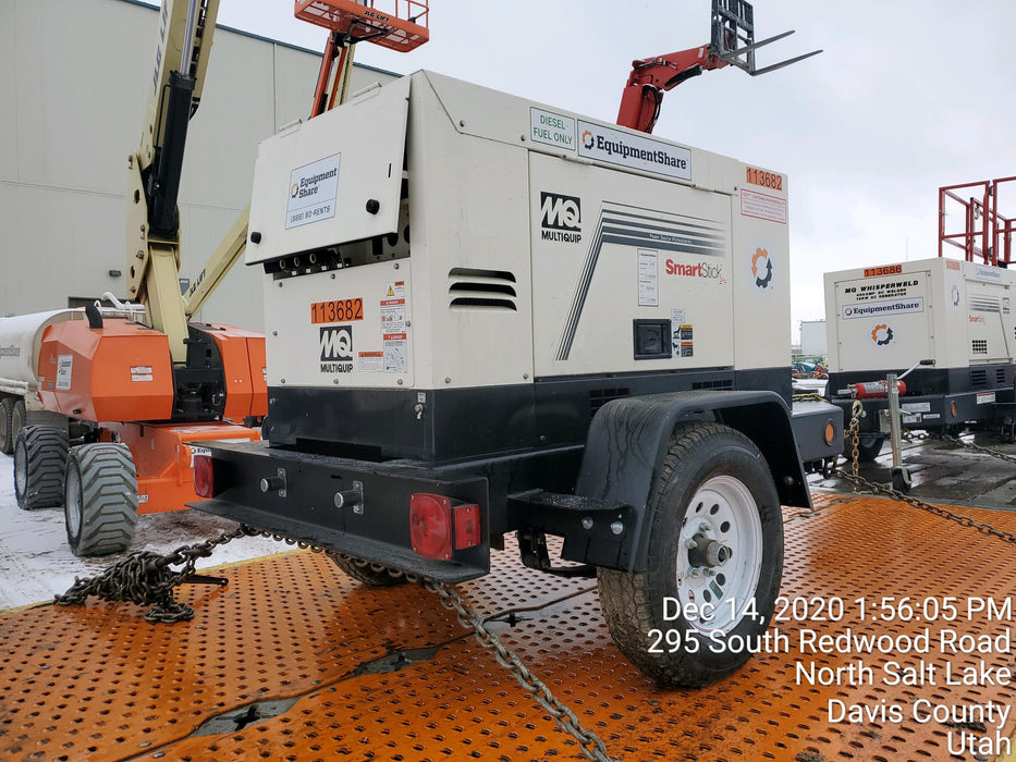 2020 Multiquip DLW400ESA4 400 amp Welder, 14kW, 120/240V, T4F Kubota, Trailer