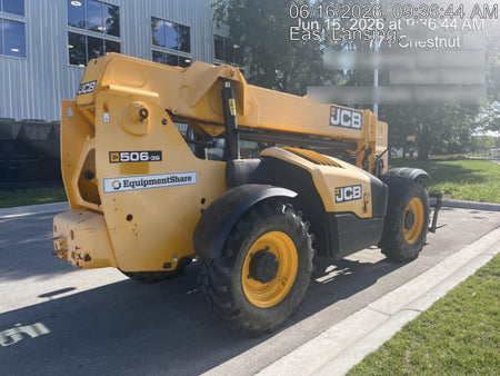 2019 JCB 506-36 Canopy, 74 HP, FF Tires, STD Worklight, Beacon, Aux Hydraulics, Lifting Eye, Back up Alarm 48" Carriage/48" Forks