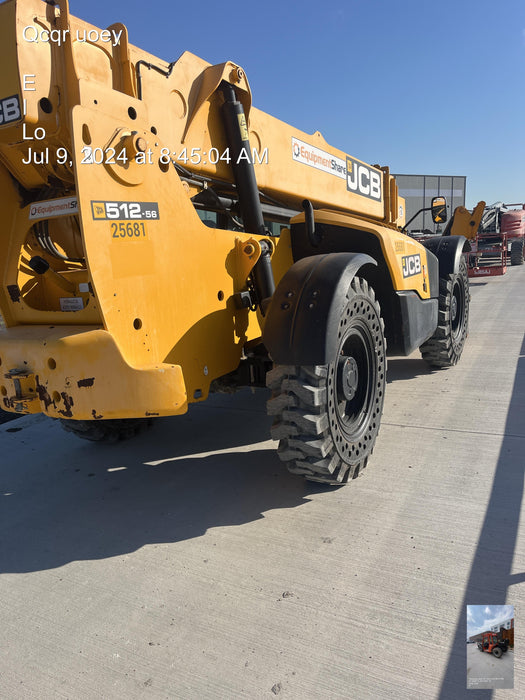2019 JCB 512-56 109 HP w/CAB/HVAC, Beacon, Aux Hydraulics, Worklights, Solid Tires