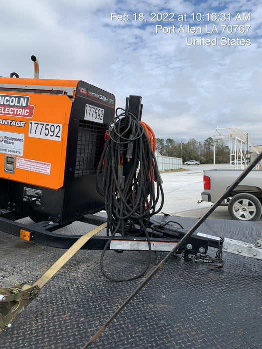 2021 Lincoln Electric Vantage 322 Vantage 322 Ready Pak 3 w/ Decals, ORANGE (includes trailer, cable rack, fender light kit) NO Telematics