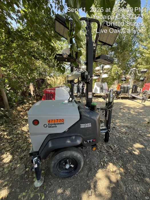 2024 Wacker Neuson LTT4 Diesel, Kohler KDW702, Deep Sea Controller, Auto Start, LED 320W, Bypass Outlet, T3