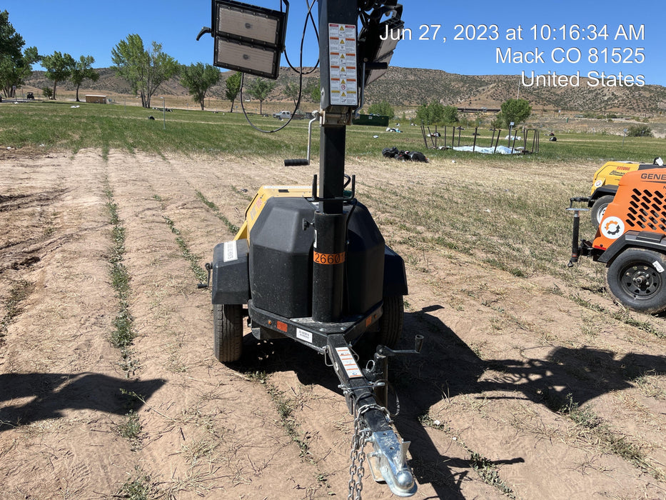 2022 Allmand NLV3GR (4) LED Light Fixture 350W, 23' Vertical Mast, 3kW Prime, Towable, ES Decals, T3