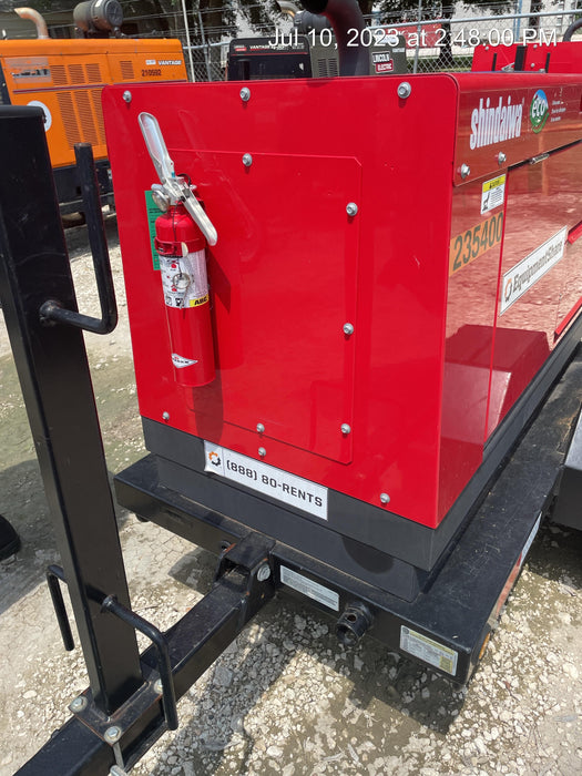 2022 Shindaiwa DGW400MDL Kubota D902 Engine, 23 HP, Dual Op Welder, Wire, Arc, Droop Stick, Tig, and CC Stick Functionality, Simulphase, 3 Phase and 1 Phase Gen Output, Single Axle NB Trlr, Slr Trckl Chrg 12V 12W, Fire Ext