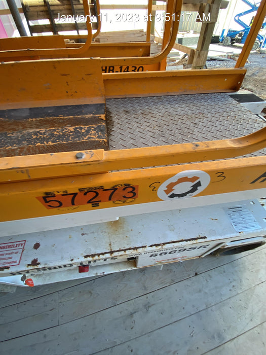 Custom Equipment HB-1430 <ul>
 <li>Hy-Brid Scissor Lift</li>
  <li>Platform capacity up to 670 lbs.</li>
  <li>Working height up to 20 ft</li>
  <li>Weighs under 1,700 lbs.</li>
  <li>Non-marking wheels </li>
</ul>