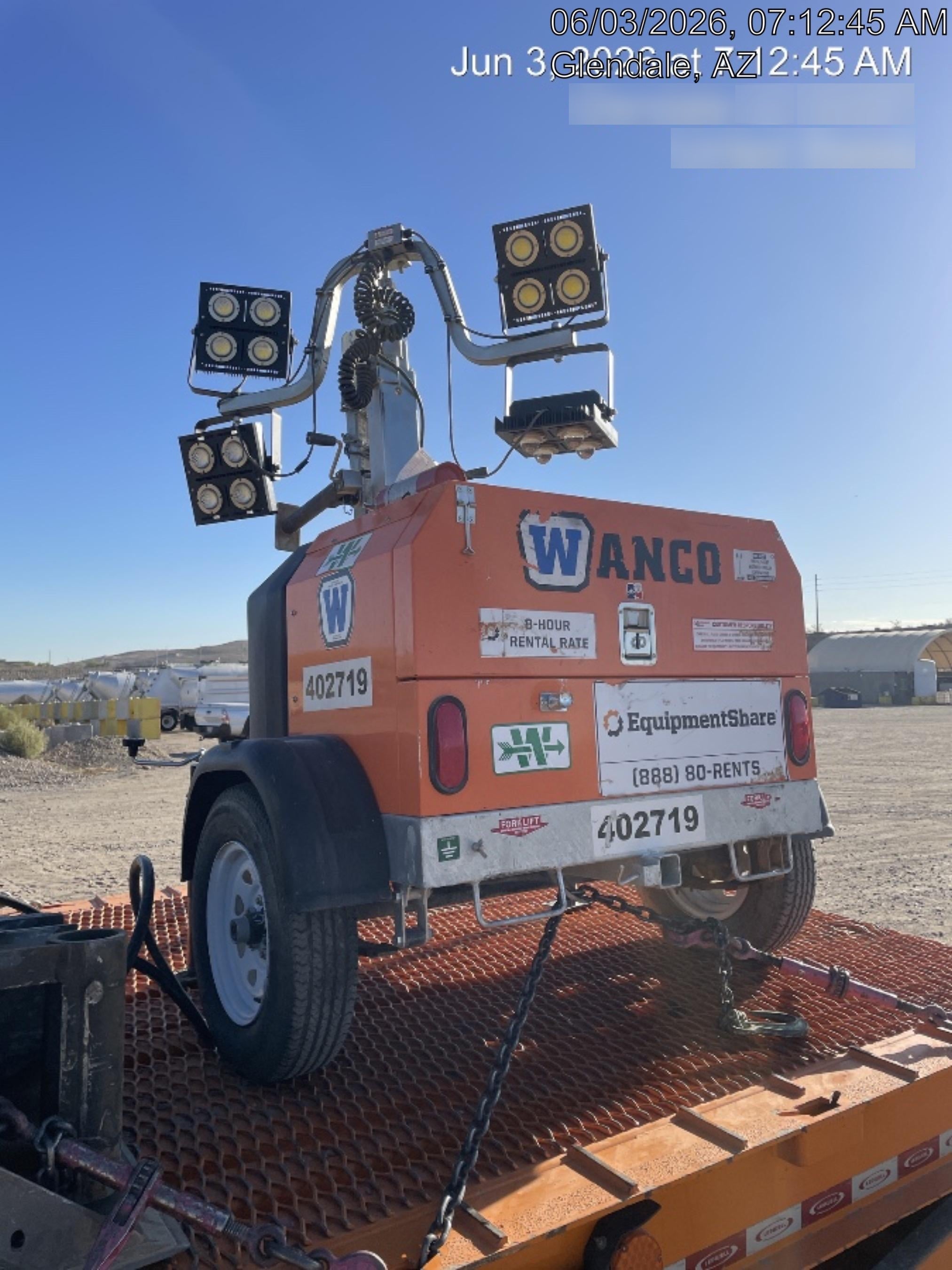 2024 Wanco WLTT-4MM4K Diesel, Deep Sea Controller, Shore Power Plug, Auto Start, (4) 350W LED Floodlights, 4kW Generator, 60 Gal Fuel Tank, 2" Ball, T3