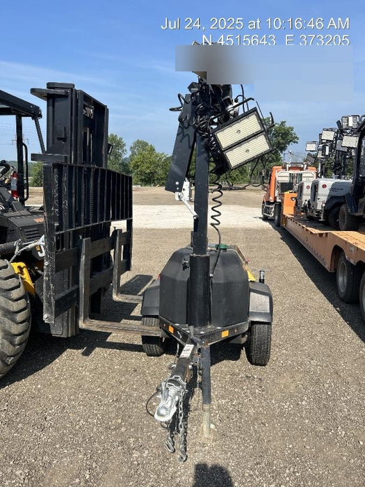 2022 Allmand NLV3GR (4) LED Light Fixture 350W, 23' Vertical Mast, 3kW Prime, Towable, Deep Sea L401, Leveling Jacks, Yanmar T4F 5.8hp