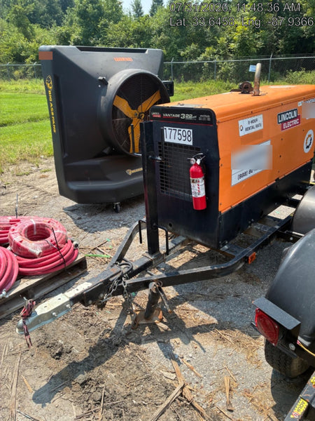 2021 Lincoln Electric Vantage 322 Vantage 322 Ready Pak 3 w/ Decals, ORANGE (includes trailer, cable rack, fender light kit) NO Telematics