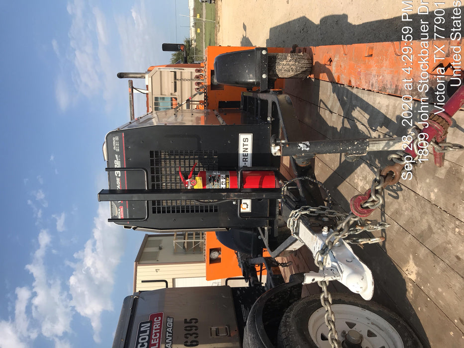2019 Lincoln Electric Vantage 322 Welder Ready-Pak 3, Two wheel trailer, Fender and Light kit, Cable Rack