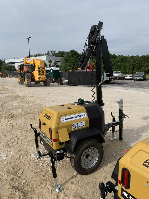 2022 Allmand NLV3GR (4) LED Light Fixture 350W, 23' Vertical Mast, 3kW Prime, Towable, Deep Sea L401, Leveling Jacks, Yanmar T4F 5.8hp