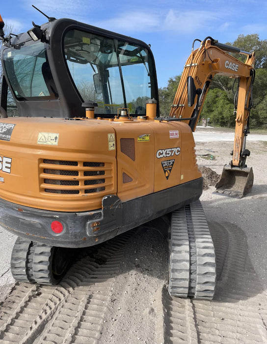 2018 Case CX57C CLOSED CAB A/C, LONG ARM, RUBBER TRACKS, AUX HYD