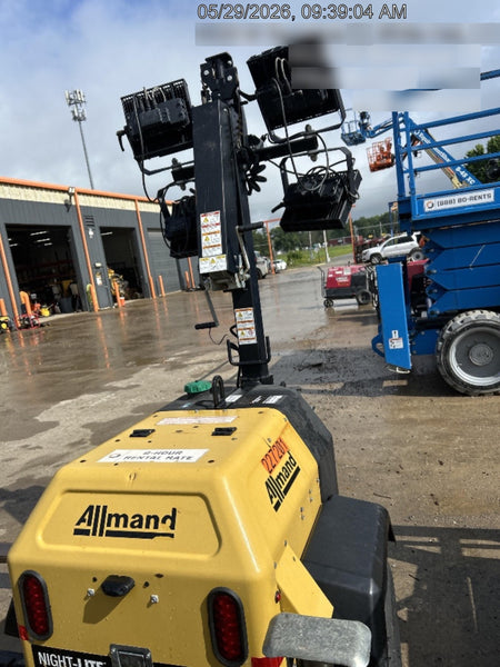2022 Allmand NLV3GR (4) LED Light Fixture 350W, 23' Vertical Mast, 3kW Prime, Towable, Deep Sea L401, Leveling Jacks, Yanmar T4F 5.8hp