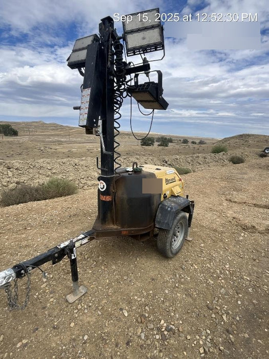 2022 Allmand NLV3GR (4) LED Light Fixture 350W, 23' Vertical Mast, 3kW Prime, Towable, ES Decals, T3