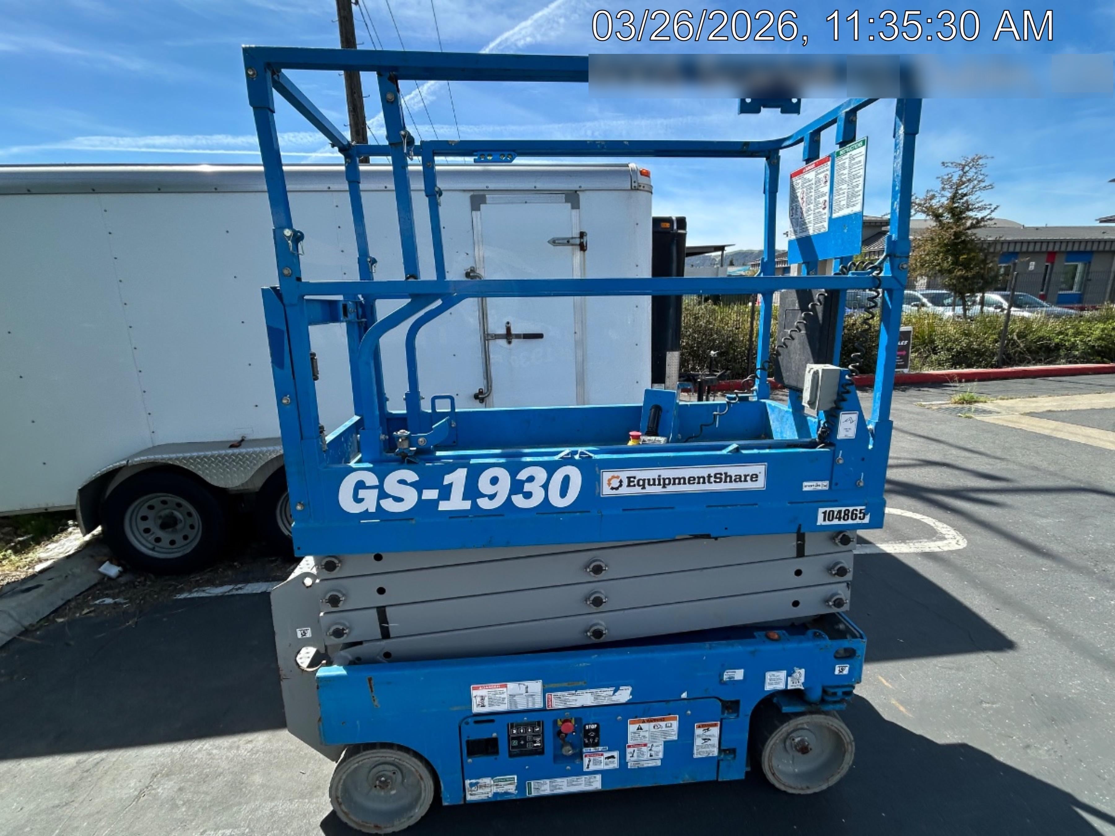 2020 Genie GS-1930 Solid Non Marking Tires, Beacon, Folding rails with half height swing gate, 800W Inverter