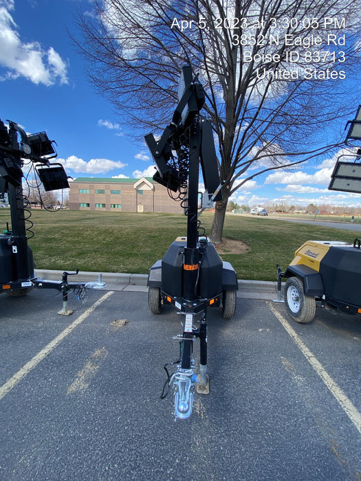 2022 Allmand NLV3GR (4) LED Light Fixture 350W, 23' Vertical Mast, 3kW Prime, Towable, ES Decals, T3