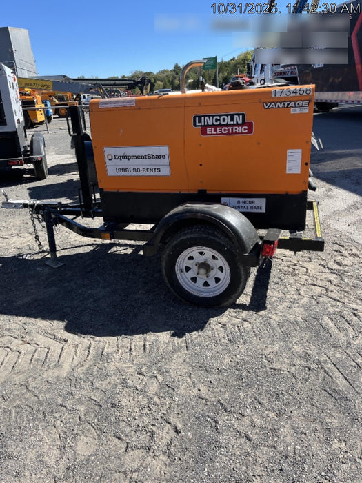 2021 Lincoln Electric Vantage 322 Vantage 322 Ready Pak 3 w/ Decals, ORANGE (includes trailer, cable rack, fender light kit) NO Telematics