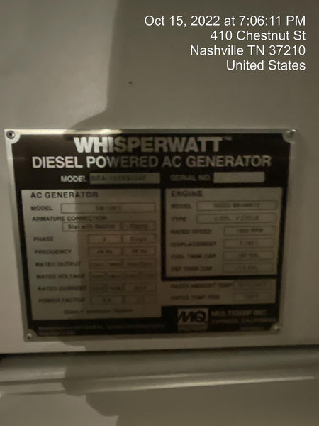 2022 MULTIQUIP DCA125