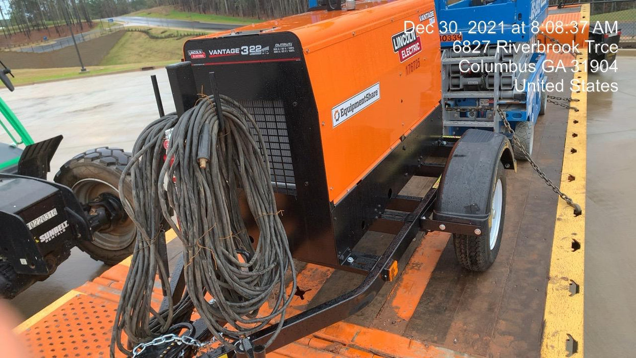 2021 Lincoln Electric Vantage 322 Vantage 322 Ready Pak 3 w/ Decals, ORANGE (includes trailer, cable rack, fender light kit) NO Telematics