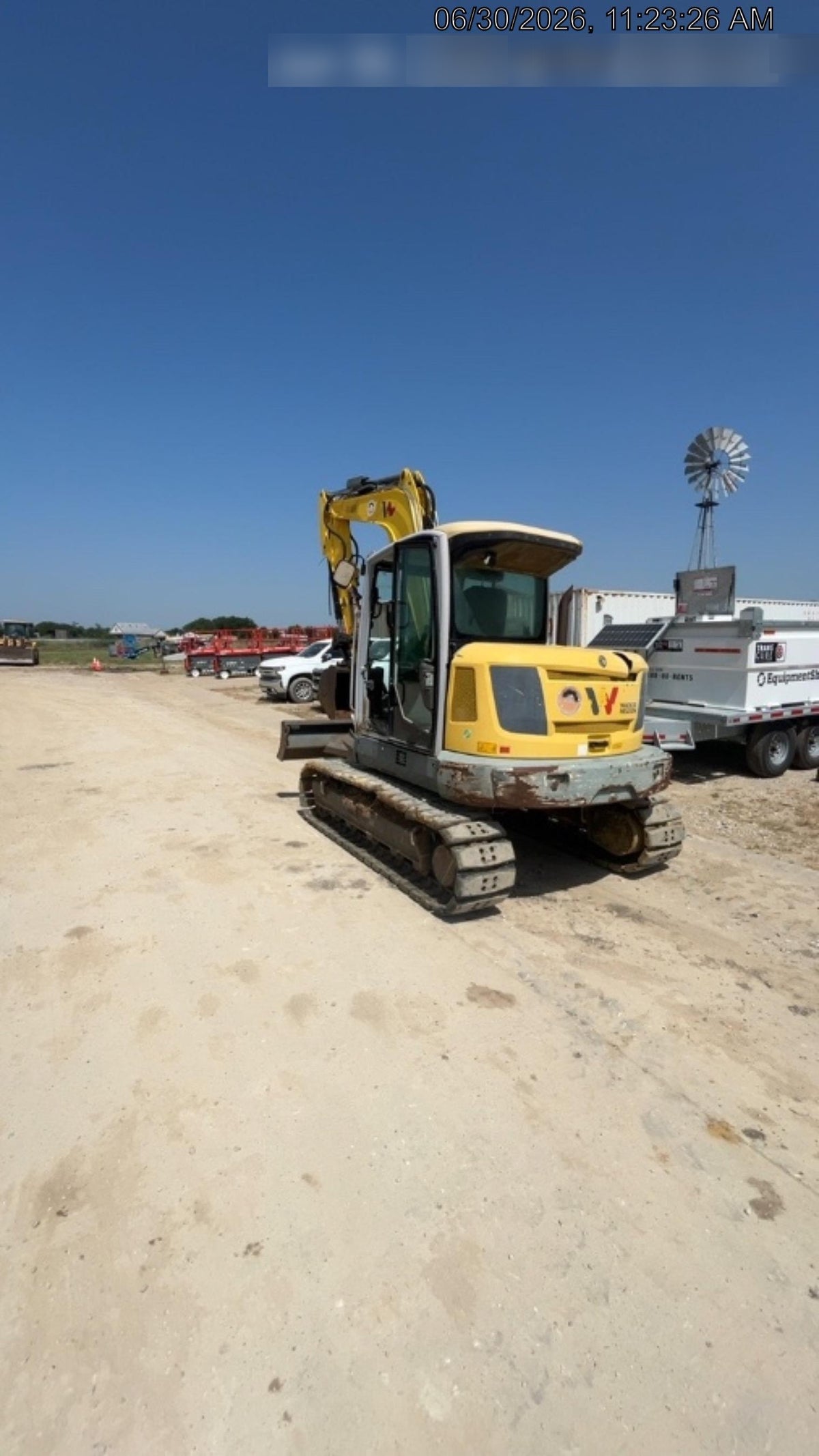 Wacker Neuson ET90 Enclosed Cab, Hybrid Tracks, Long Dipperstick, Bucket