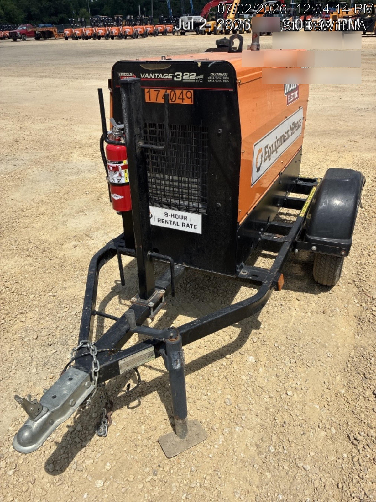 2021 Lincoln Electric Vantage 322 Vantage 322 Ready Pak 3 w/ Decals, ORANGE (includes trailer, cable rack, fender light kit) NO Telematics