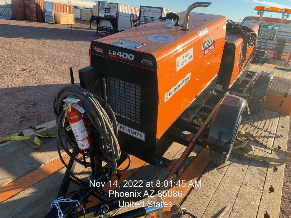 2022 Lincoln Electric LE400 Kubota V1505, Trlr, Cable Rack, Light Kit, ES Decals, T3