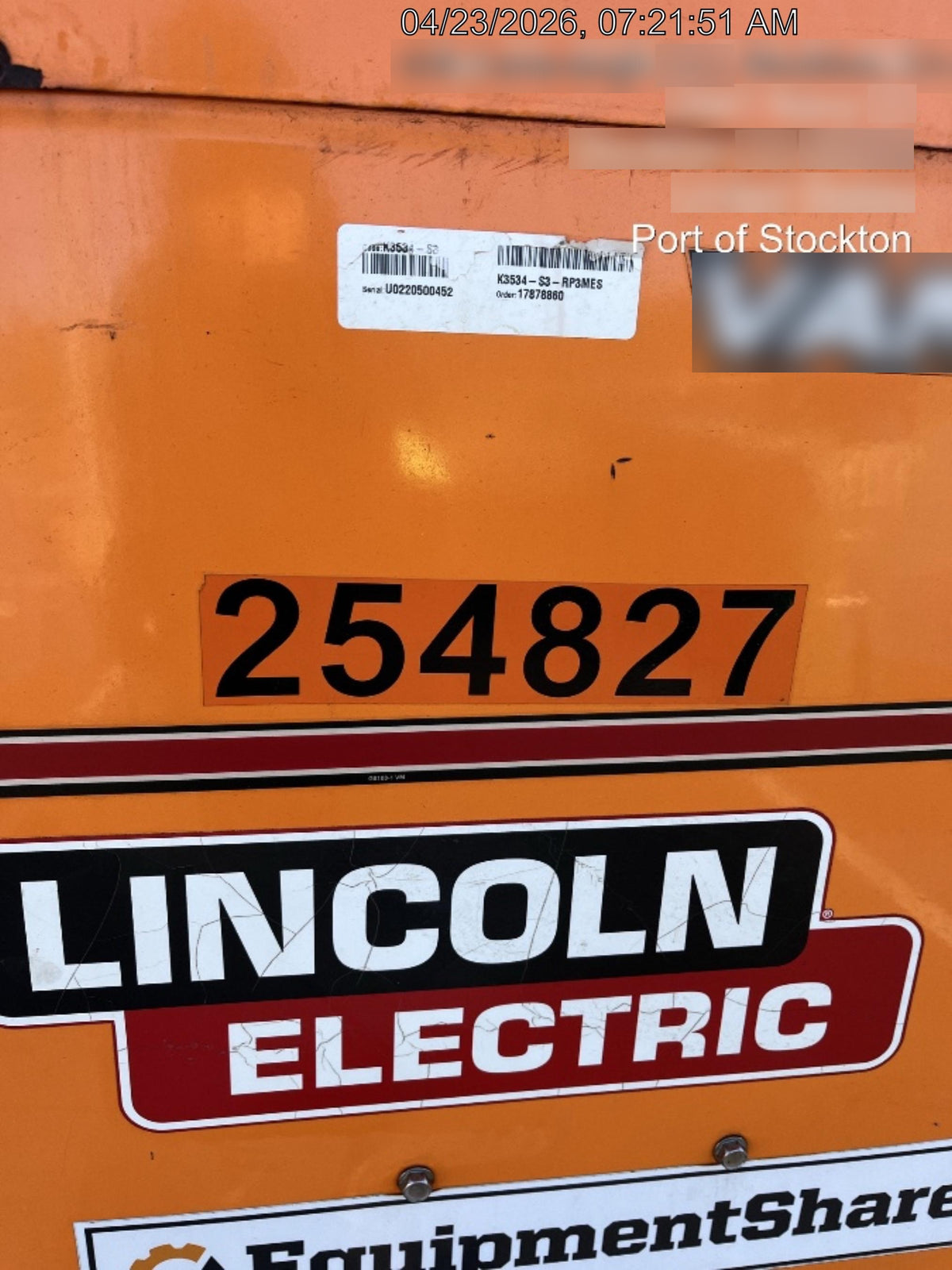 2022 Lincoln Electric Vantage 549X Crosslink Technology, Trailer Mounted, ES Decals, T3