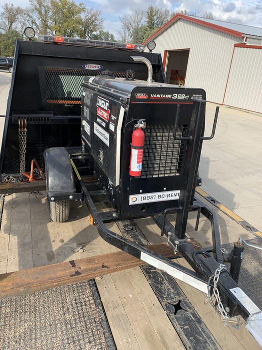 2019 Lincoln Electric Vantage 322 Welder Ready-Pak 3, Two wheel trailer, Fender and Light kit, Cable Rack