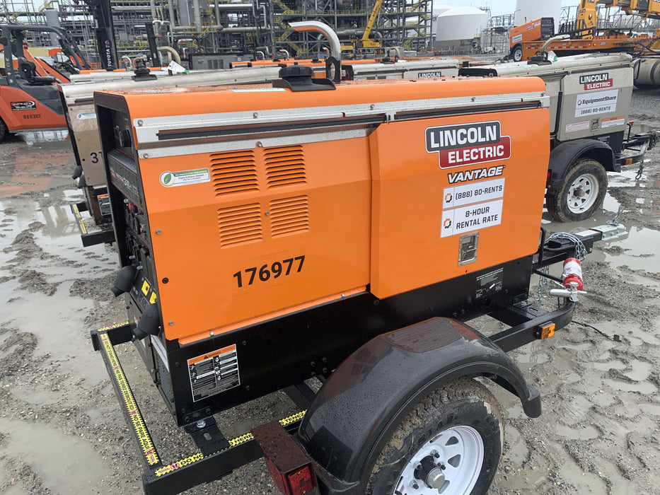 2021 Lincoln Electric Vantage 322 Vantage 322 Ready Pak 3 w/ Decals, ORANGE (includes trailer, cable rack, fender light kit) NO Telematics