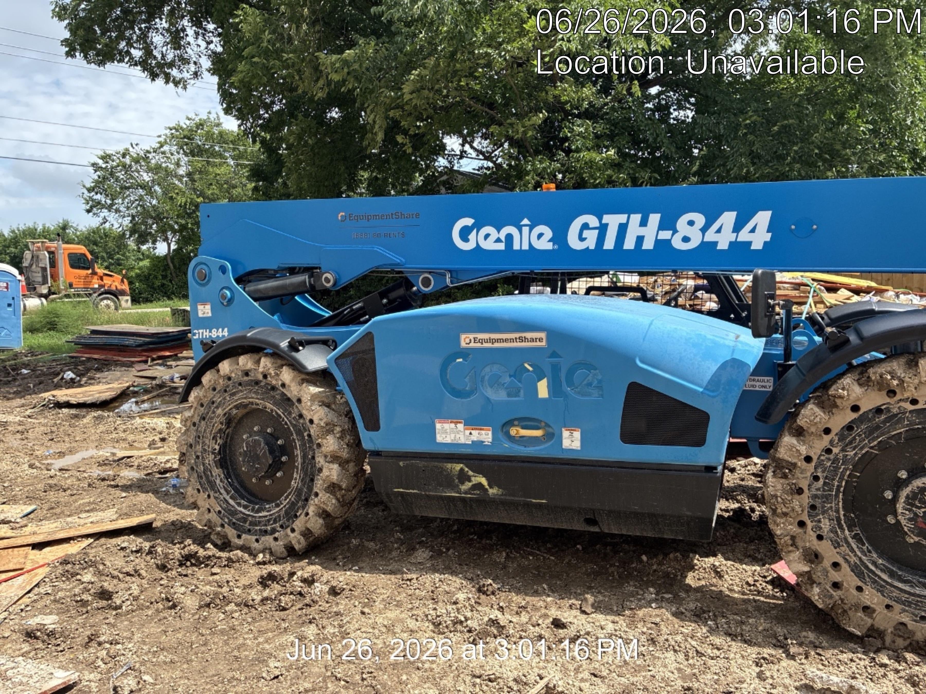 2018 Genie GTH-844 Genie GTH-844 w/ROPS, Work Lights, Solid Tires, RH Cab Mesh, Beacon, 60" Carriage and Forks
