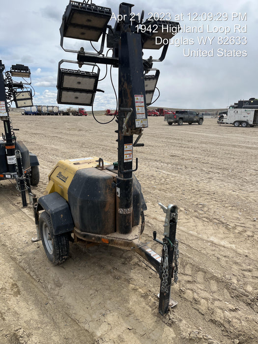 2022 Allmand NLV3GR (4) LED Light Fixture 350W, 23' Vertical Mast, 3kW Prime, Towable, Deep Sea L401, Leveling Jacks, Yanmar T4F 5.8hp