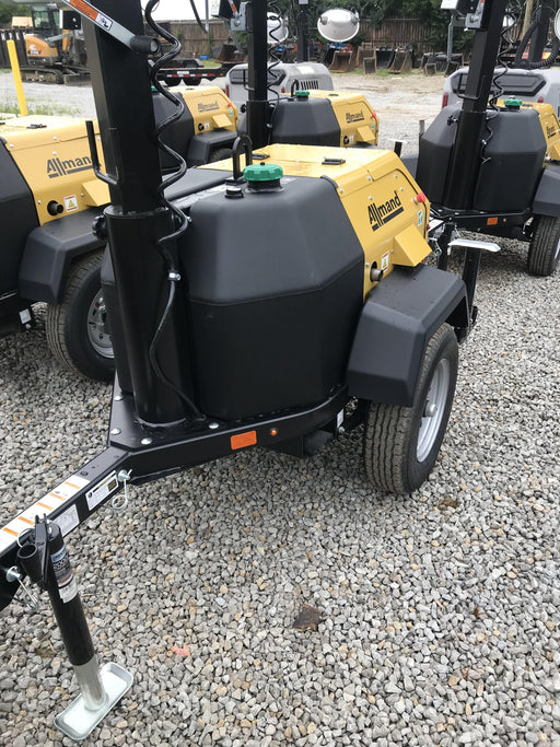 2022 Allmand NLV3GR (4) LED Light Fixture 350W, 23' Vertical Mast, 3kW Prime, Towable, Deep Sea L401, Leveling Jacks, Yanmar T4F 5.8hp