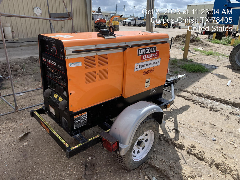 2022 Lincoln Electric LE400 Kubota V1505, Trlr, Cable Rack, Light Kit, ES Decals, T3