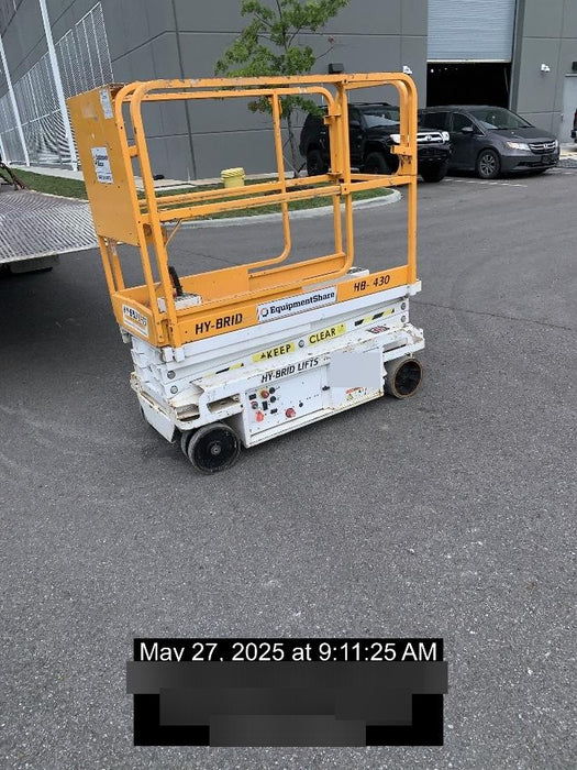Custom Equipment HB-1430 Hy-Brid Scissor Lift
Platform capacity up to 670 lbs
Working height up to 20 ft
Weighs under 1,700 lbs
Non-marking wheels
