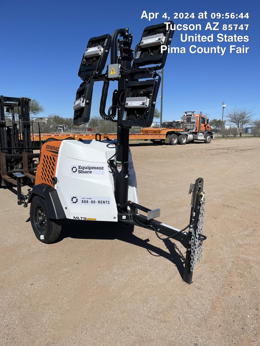 2024 Generac MLT2 Diesel, Flex Switch 120V Input, Powerzone Controller, 
(4) 320W LED Lights, 4kW Generator, 39.9 Gal Fuel Tank, 2" Ball, T3