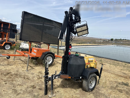 2020 Allmand NLV3GR (4) LED Light Fixture 350W, 23' Vertical Mast, 3kW Prime, Towable, Deep Sea L401, Leveling Jacks, Yanmar T4F 5.8hp