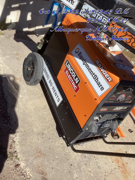 2021 Lincoln Electric Ranger 305 LPG LPG One-Pak (includes undercarriage, tank holder & tank strap) ORANGE