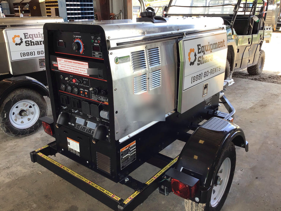 2019 Lincoln Electric Vantage 322 Welder Ready-Pak 3, Two wheel trailer, Fender and Light kit, Cable Rack
