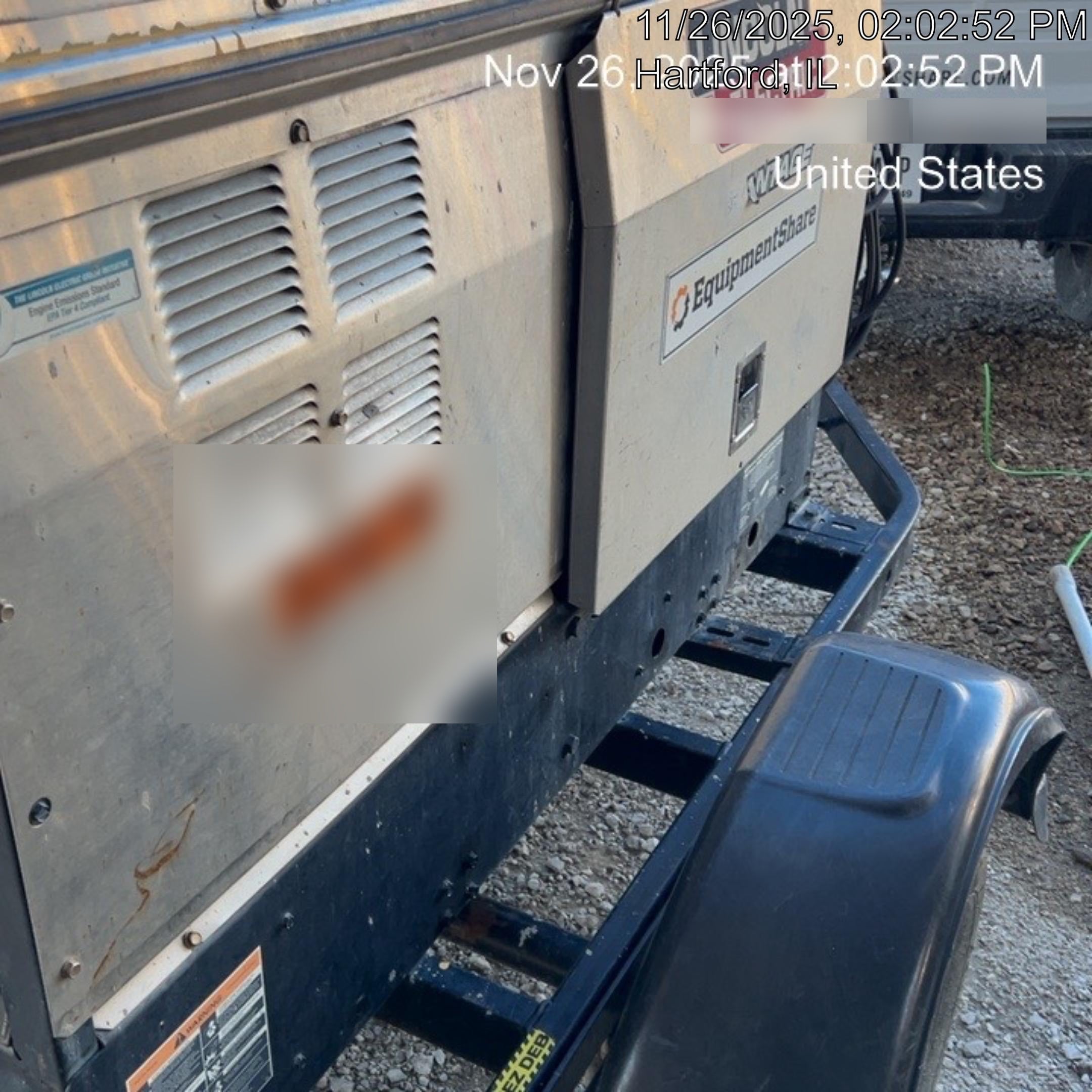 2019 Lincoln Electric Vantage 322 Welder Ready-Pak 3, Two wheel trailer, Fender and Light kit, Cable Rack