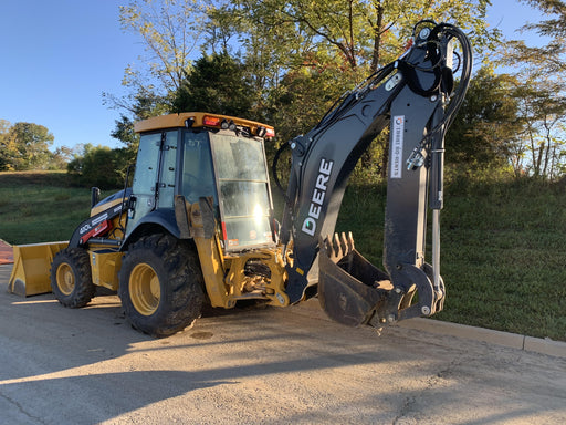 2020 John Deere 410L - Extendable Stick Cab/Heat/Air, 4WD, Extendable Stick, Pilot Controls, 2 Way Hydraulics, TAG Manual QC