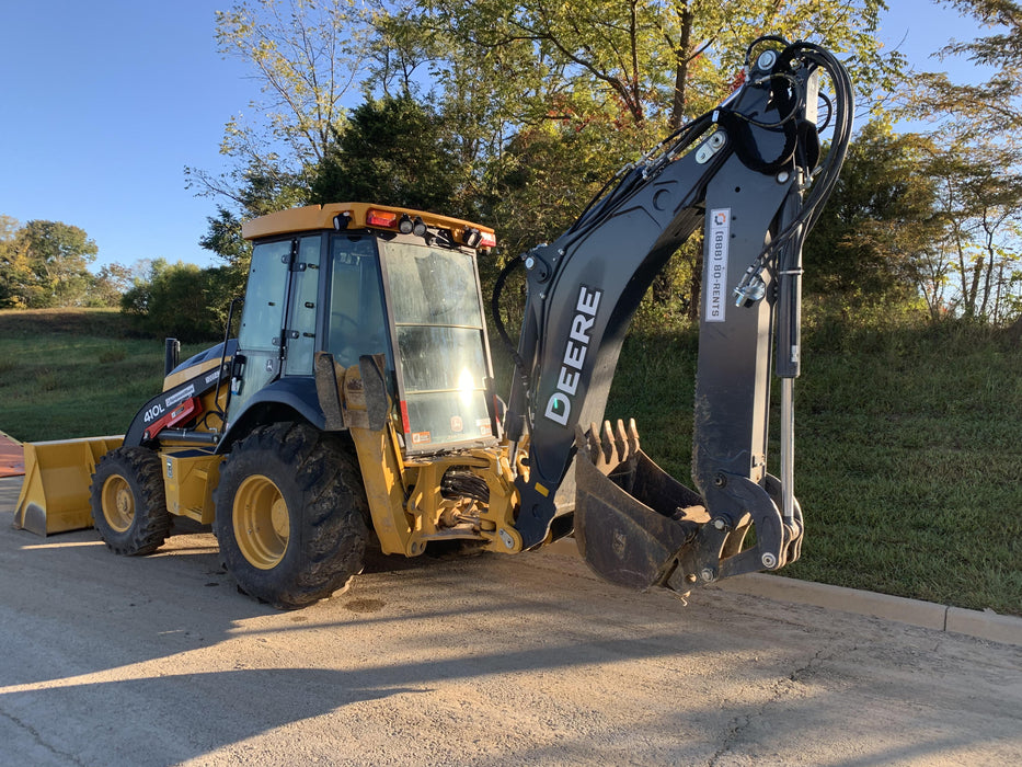 2020 John Deere 410L - Extendable Stick Cab/Heat/Air, 4WD, Extendable Stick, Pilot Controls, 2 Way Hydraulics, TAG Manual QC