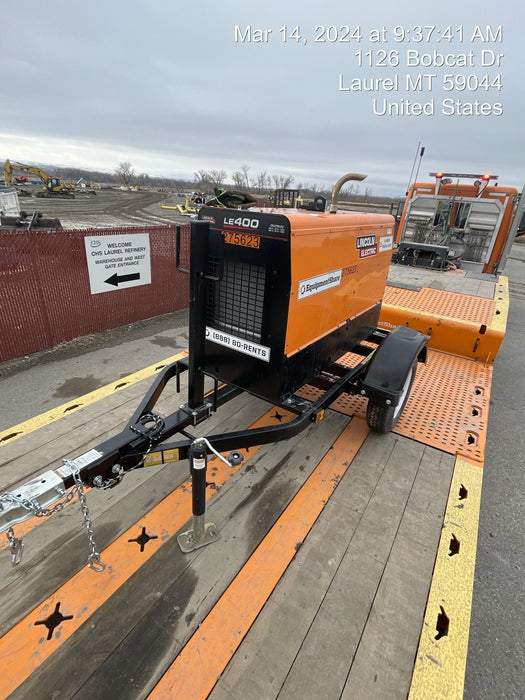 2022 Lincoln Electric LE400 Kubota V1505, Trlr, Cable Rack, Light Kit, ES Decals, T3