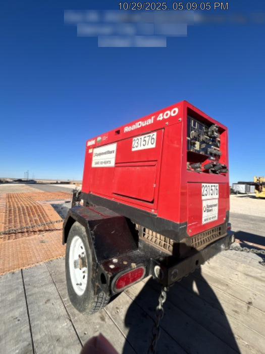 2022 Shindaiwa DGW400MDL Kubota D902 Engine, 23 HP, Dual Op Welder, Wire, Arc, Droop Stick, Tig, and CC Stick Functionality, Simulphase, 3 Phase and 1 Phase Gen Output, Single Axle NB Trlr, Slr Trckl Chrg 12V 12W, Fire Ext