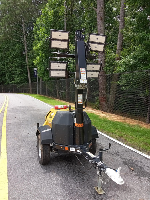 2021 Allmand NLV3GR (4) LED Light Fixture 350W, 23' Vertical Mast, 3kW Prime, Towable, Deep Sea L401, Leveling Jacks, Yanmar T4F 5.8hp