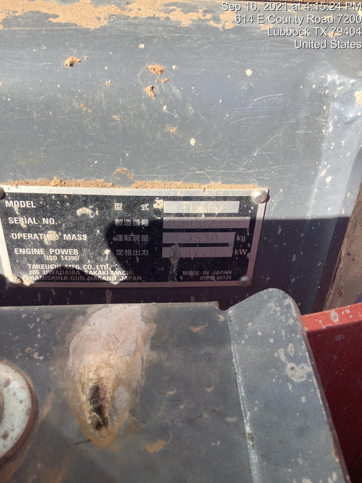 2020 TAKEUCHI TL6CR