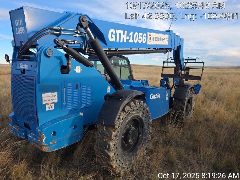 2019 Genie GTH-1056 Cab/Heat/AC, Solid RT Tires, LED Work Lights, Beacon 60" QA Carriage, 60" Forks